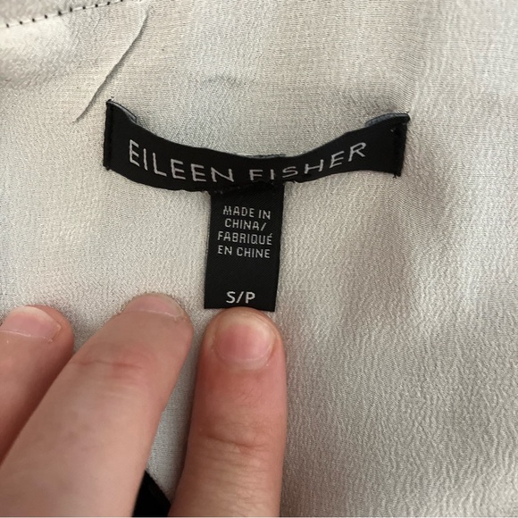 Eileen Fisher Sleeveless Black/White Double-Layer Silk Cocktail Dress size Small - Picture 3 of 12